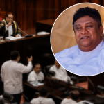 මන්ත්‍රී චාමරව සභා ගැබෙන් ඉවත් කරයි.